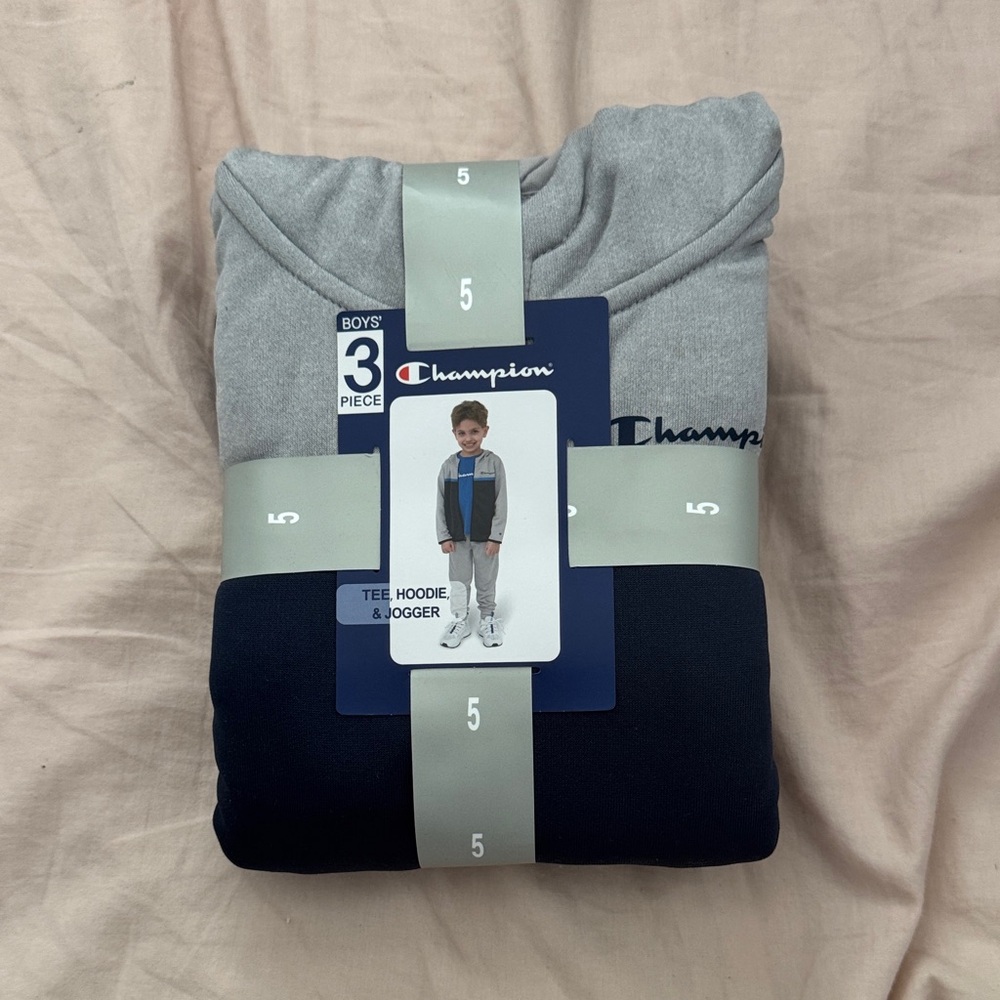 Champion Boys' Gray and Navy 3-Piece Set